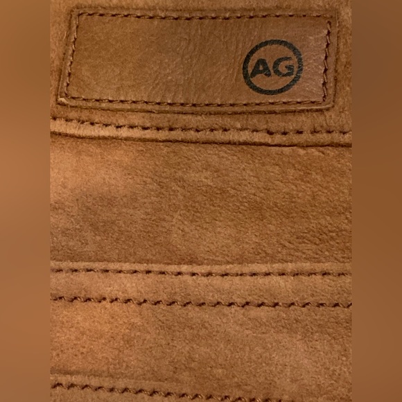 NWT AG Adriano Goldschmied Tan Polished Stretch Suede Super Skinny Legging-Sz 27 - Picture 9 of 13